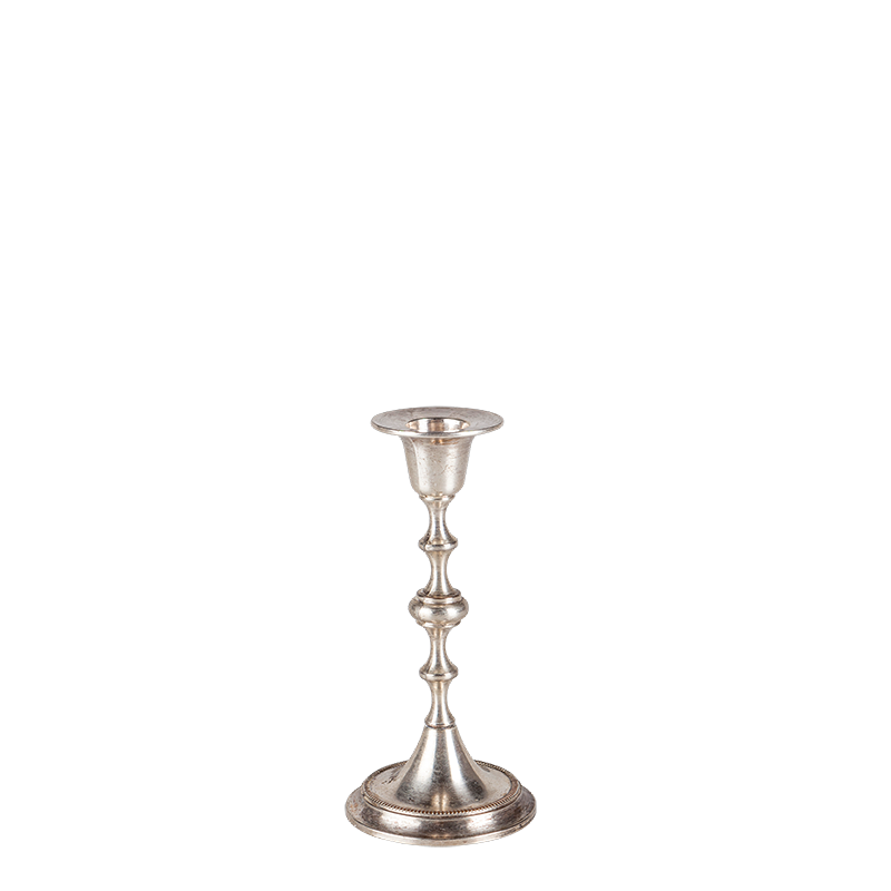 Portavela pequeño vintage plateado