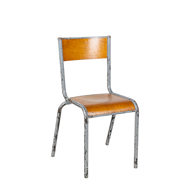 Silla escolar de madera vintage