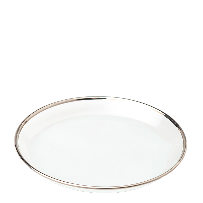 Plato de pan cristal ribete plata Ø 12 cm