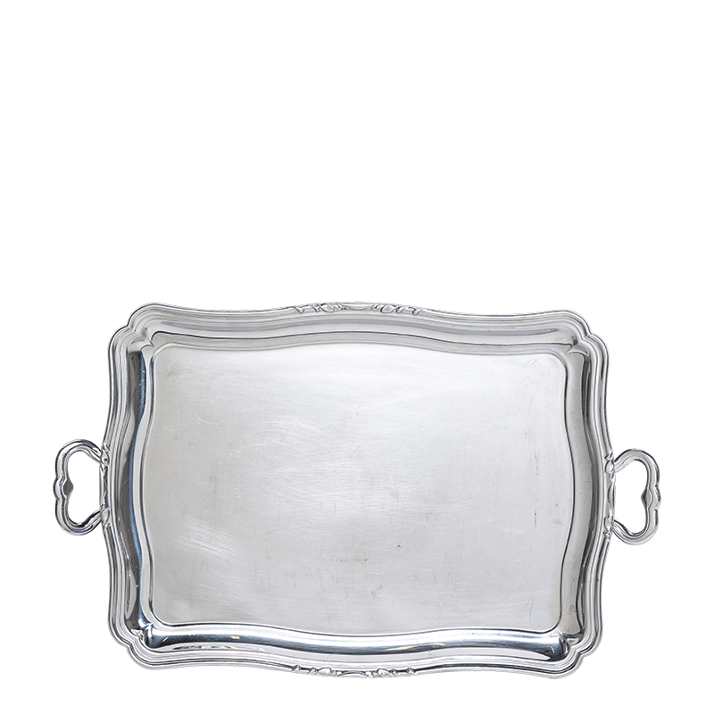 Bandeja de metal plateado vintage