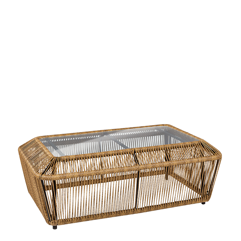 Mesa baja ratán Terraza 65 x 120 cm Alt. 40 cm