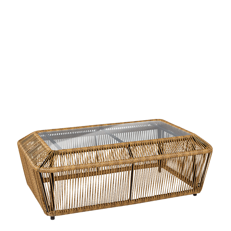 Mesa baja ratán Terraza 65 x 120 cm Alt. 40 cm