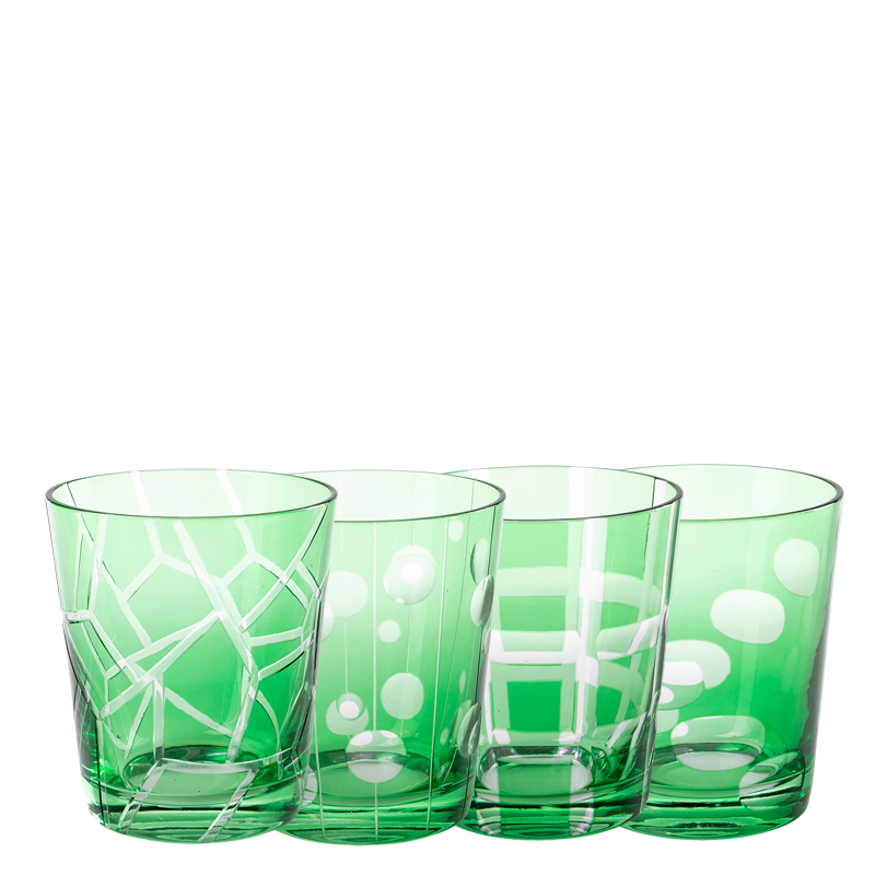 Vaso Mélodie verde Ø 8 cm Alt. 9 cm 24 cl