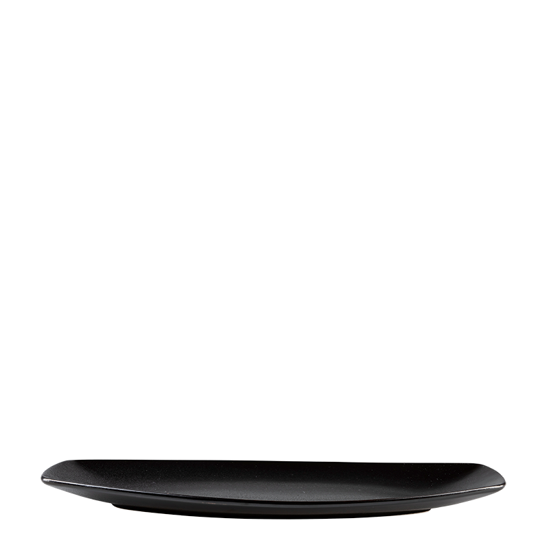 Fuente oval alargada negra 38,5 x 15 cm