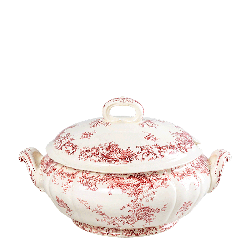 Sopera Vintage rojo y rosa