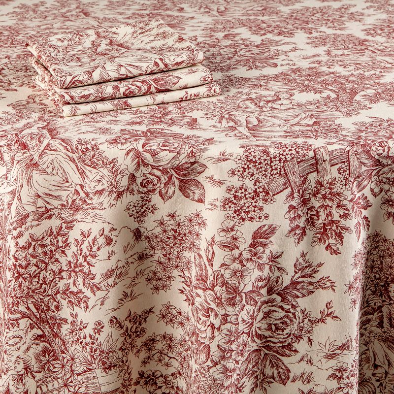 Mantel Toile de Jouy Rojo 270 x 270 cm