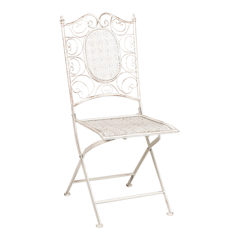 Silla de hierro forjado Chantilly blanca