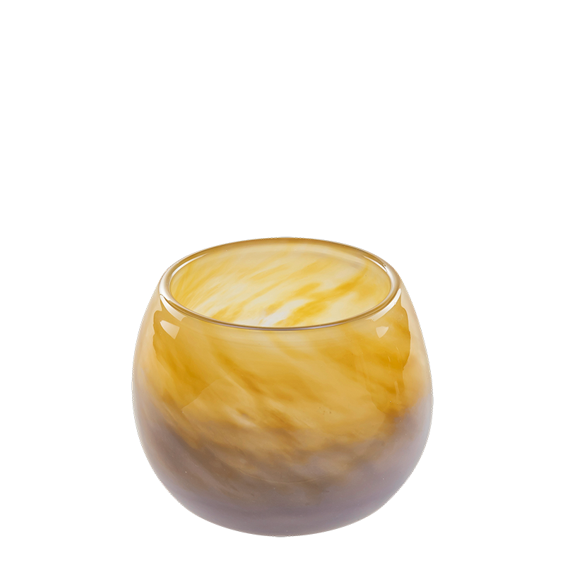 Portavelas Murano Ámbar Alt. 8 cm. Ø 10 cm.