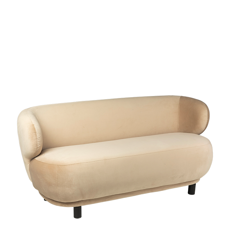 Sofá Elton de terciopelo topo con extensión 78 x 170 cm Alt 80 cm
