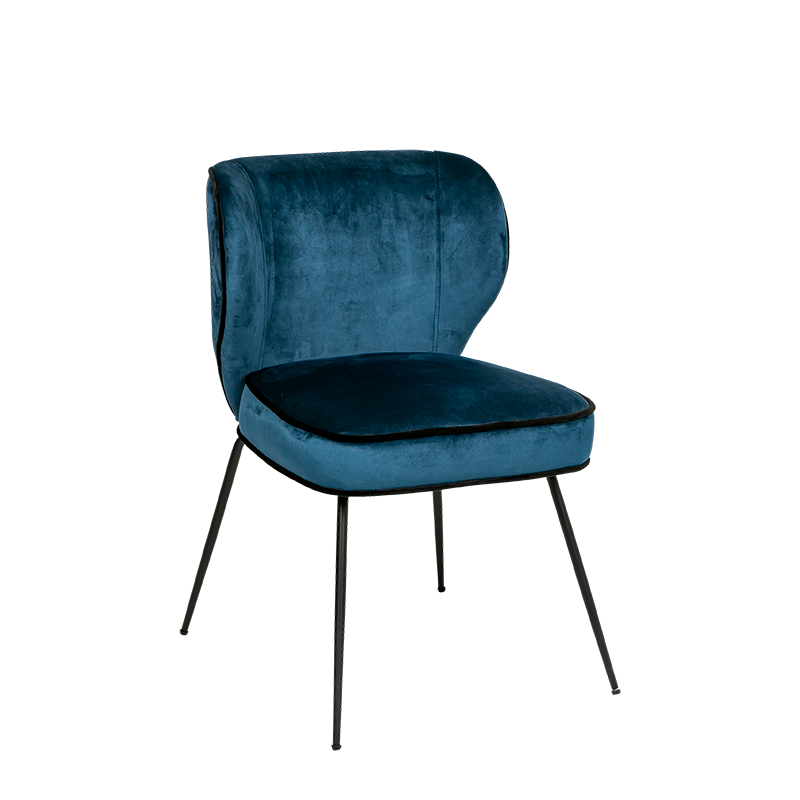 Silla Dandy de terciopelo azul