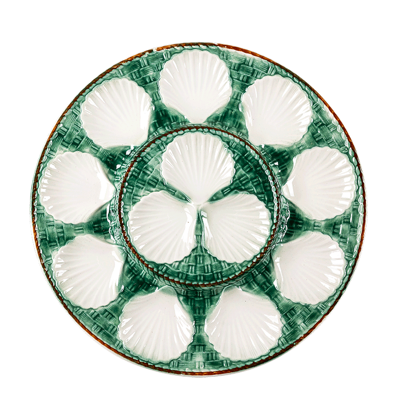 Plato de ostras Vintage verde Ø 34 cm