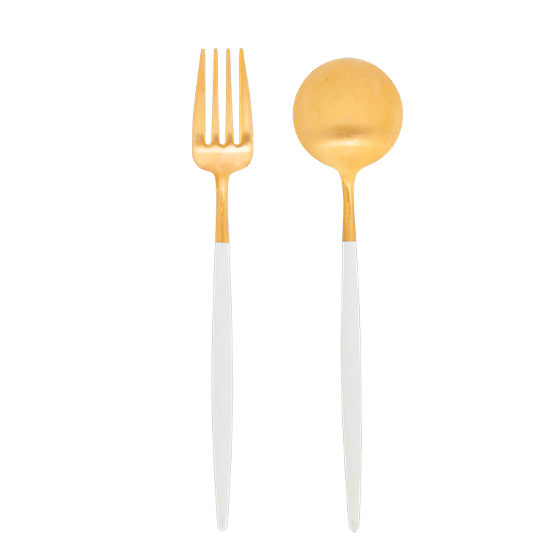 Set de cubiertos de servicio Cutipol blanco y oro