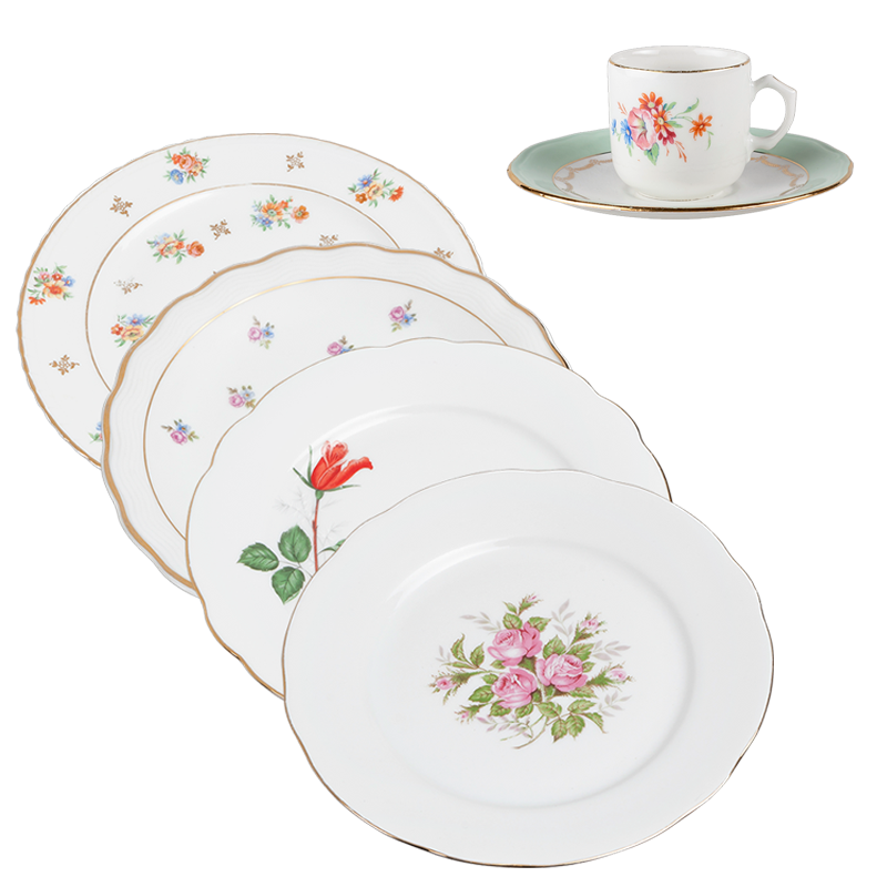 Platos Vintage con flores