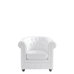 Sillón Chesterfield blanco L 82 P 75 H 75 cm