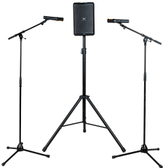 Sono : 1 altavoce – 2 micros de pie – 2 micros