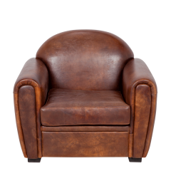 Sillón Club cuero marrón 83 x 100 cm Alt 97 cm