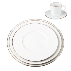 Platos Plano Ribete oro